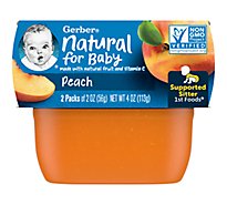 Gerber 1st Foods Natural Peach Baby Food Tubs - 2-2 Oz