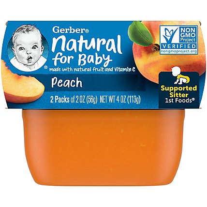 Gerber 1st Foods Natural For Baby Peach Baby Food Tubs Multipack - 2-2 Oz - Image 1