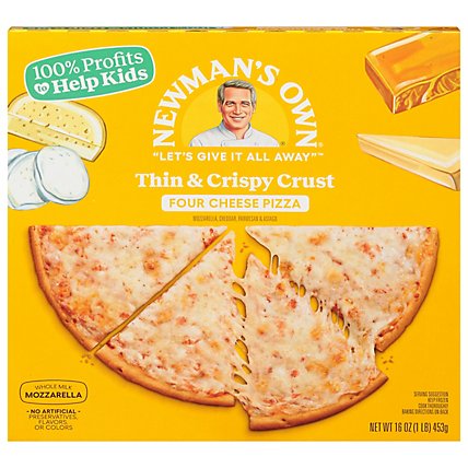 Newmans Own Pizza Thin And Crispy Four Cheese Frozen - 16 Oz - Image 2