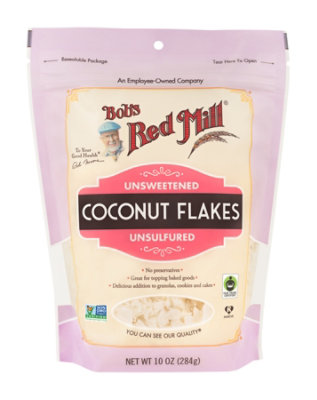 Bobs Red Mill Coconut Flakes Unsweetened Unsulfured - 10 Oz