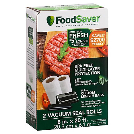 Food Save 8in Heat Seal Roll - 2 Count
