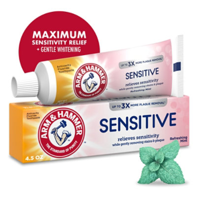 ARM & HAMMER Sensitive Refreshing Mint Teeth Gums Fluoride Toothpaste - 4.5 Oz - Image 2