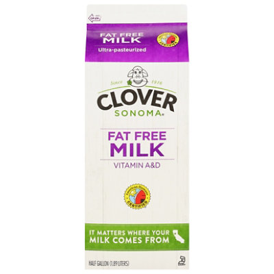 Clover Fat Free Milk Non - GMO Choice - Half Gallon - Image 2