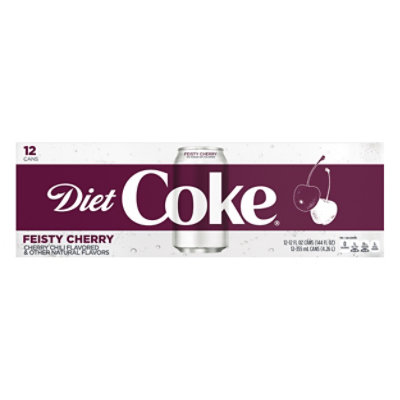 Diet Coke Soda Pop Feisty Cherry Flavored 12 Count - 12 Fl. Oz. - Image 3