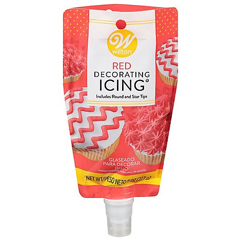 Wltn Red Icing Pouch W Tips - 8 Oz
