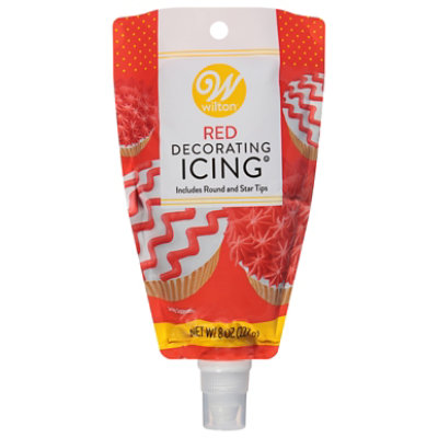 Wltn Red Icing Pouch W Tips - 8 Oz