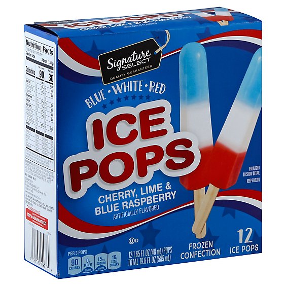 Signature Select Ice Pops Red White Blue Patriot - 12-1.75 Fl. Oz.