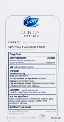 Secret Clinical Strength Antiperspirant/Deodorant Cooling Breeze Clear Gel - 1.6 Oz - Image 3