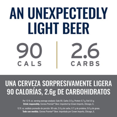 Corona Premier Mexican Lager Light Beer Cans 4.0% ABV Multipack - 12-12 Fl. Oz. - Image 4