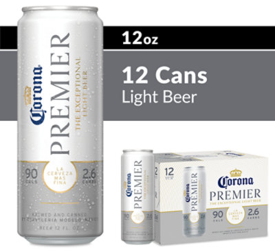 Corona Premier Mexican Lager Light Beer 4.0% ABV Pack In Cans - 12-12 Fl. Oz.