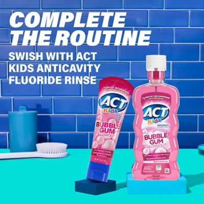 ACT Kids Anticavity Fluoride Toothpaste Bubble Gum Blowout - 4.6 Oz. - Image 8