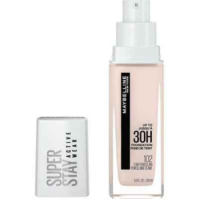 Maybelline Super Stay Up to 30HR Longwear 102 Fair Porcelain Liquid Foundation - 1 Oz - Image 1