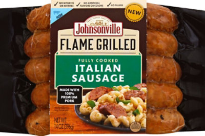 Johnsonville Flame Grilled Sausage Pork Italian Natural Casing 5 Links Fully Cooked - 14 Oz - Image 2