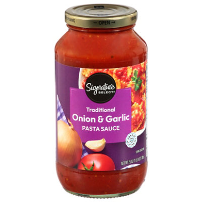 Signature SELECT Pasta Sauce Traditional Onion & Garlic Jar - 25 Oz