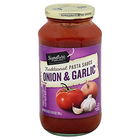 Signature SELECT Pasta Sauce Traditional Onion & Garlic Jar - 25 Oz