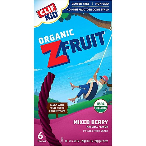 CLIF Kid Organic Z Fruit Rope Twisted Mixed Berry - 6-0.7 Oz