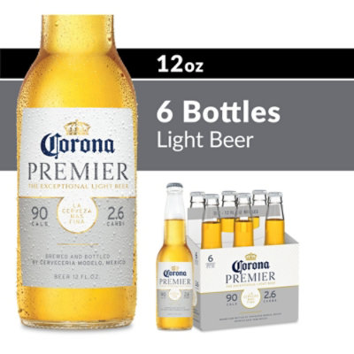 Corona Premier Mexican Lager Light Beer Bottles 4.0% ABV Multipack - 6-12 Fl. Oz. - Image 1