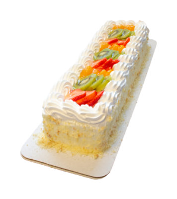 Cake White Long Bar Fruit