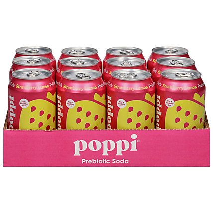Poppi Strawberry Lemon Prebiotic Soda - 12 Oz - Image 3