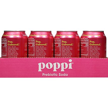 Poppi Strawberry Lemon Prebiotic Soda - 12 Oz - Image 7