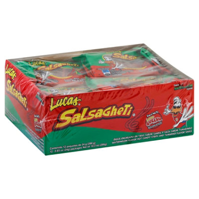 Lucas Salsagheti Hot Candy Watermelon 12 Count - 10.2 Oz - Image 1