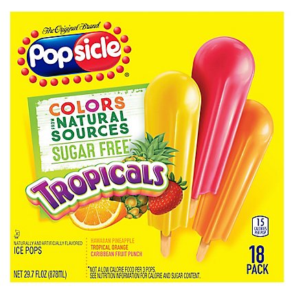 Popsicle Ice Pops Sugar Free Tropicals - 18 Count - Image 1