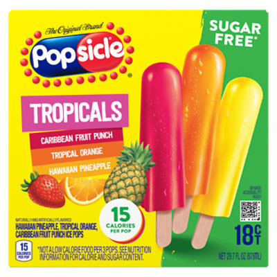 Popsicle Ice Pops Sugar Free Tropicals - 18 Count - Image 1