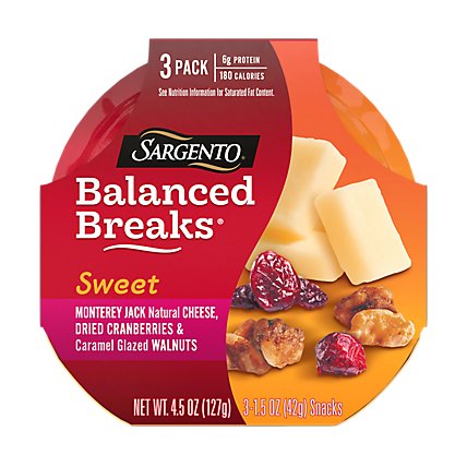 Sargento Balanced Breaks Sweet Montery Jack Cheese Dried Cranberry 3 Count - 4.5 Oz - Image 2