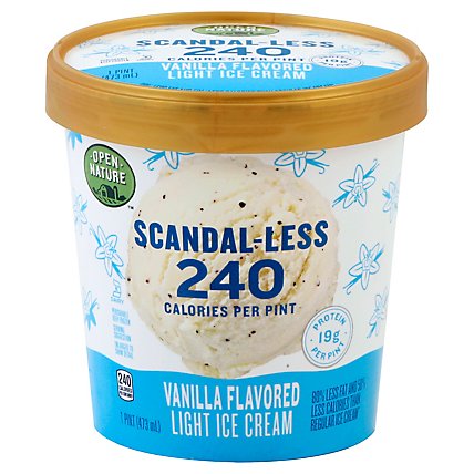 Open Nature Scandal-Less Vanilla Bean Light Ice Cream - 1 Pint - Image 1