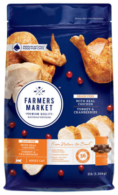 Farmers Market Cat Food Natural Dry Grain Free with Real Chicken Turkey Cranberries 3 Lb Safeway