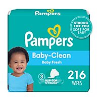 Pampers Baby Wipes Baby Clean Scented 3X Pop Top - 216 Count - Image 2