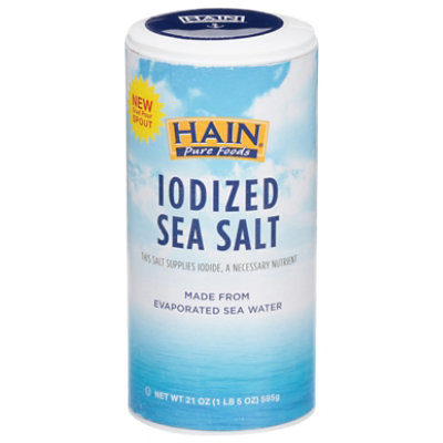 Hain Salt Iodized - 21 Oz