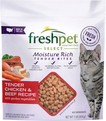 Freshpet Healthy & Natural Cat Food Fresh Chicken & Beef Recipe - 1 Lb - Image 1