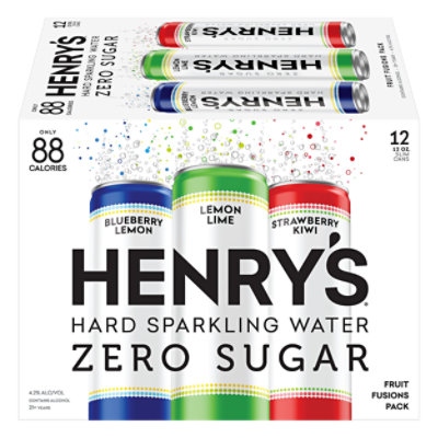 Henrys Sparkling Water Hard Variety Pack Spiked Seltzer 4.2% ABV In Can - 12-12 Fl. Oz.