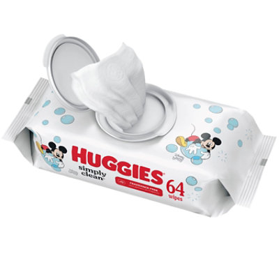 Huggies Simply Clean Fragrance Free Baby Wipes Flip-Top Pack - 64 Count