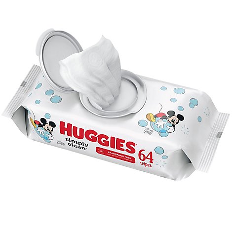 Huggies Simply Clean Unscented Baby Wipes - 64 Count