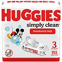 Huggies Simply Clean Unscented Baby Wipes - 3-64 Count