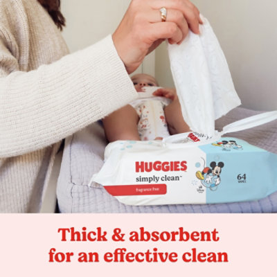 Huggies Simply Clean Fragrance Free Baby Wipes 3 Flip-Top Packs - 192 Count - Image 6