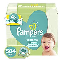 Pampers Complete Clean Baby Wipes Unscented 7 Pack - 504 Count - Image 1