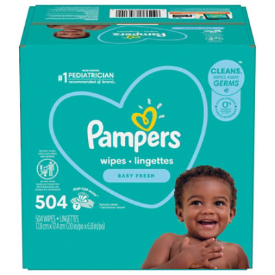 Pampers Baby Wipes Baby Fresh Scented 7 Pop Top Packs - 504 Count