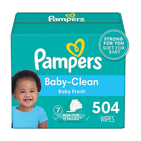 Pampers Baby Wipes Baby Fresh Scented 7 Pop Top Packs - 504 Count