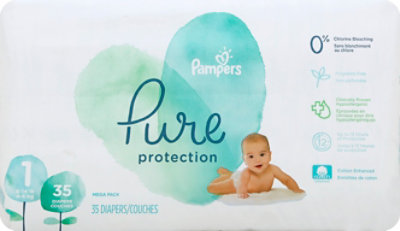 Pampers Pure Protection Diapers Size 1 Newborn - 35 Count - Image 2