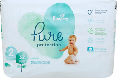 Pampers Pure Protection Diapers Size 2 - 32 Count - Image 2