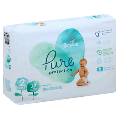 Pampers Pure Protection Diapers Size 2 - 32 Count - Jewel-Osco