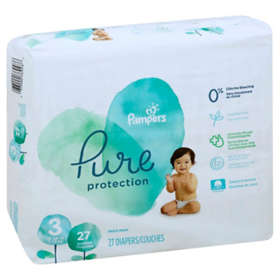 Pampers Pure Protection Diapers Size 3 - 27 Count - Image 1