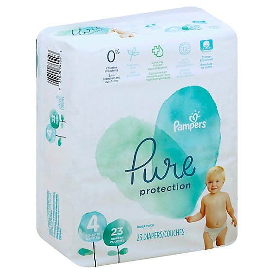 Pampers Pure Protection Diapers Size 4 - 23 Count