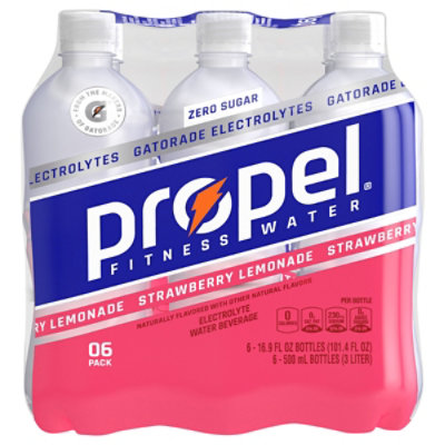 Propel Water Beverage With Electrolytes Strawberry Lemonade - 6-16.9 Fl. Oz.