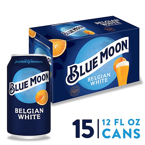 Blue Moon Belgian White Craft Belgian Style Wheat Ale Beer Blue Moon Belgian White Craft Belgian Style Wheat Ale Beer