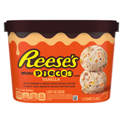 REESE'S Mini Pieces & Peanut Butter Swirl Vanilla Light Ice Cream - 48 Oz - Image 6