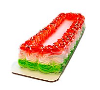 Long Bar Cake White Airbrush Rainbow